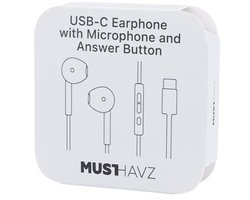 Musthavz To Go In-Ear Oortjes met Microfoon – Bedrade Koptelefoon – USB-C – Wit