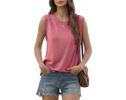 Zomerse dames mouwloze T-shirts - losse pasvorm - basic ronde hals - comfortabel voor warme dagen - ShopVlot