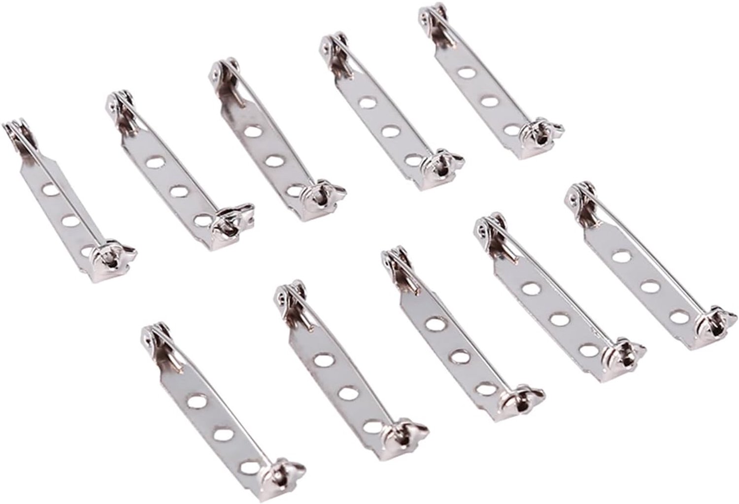 50 Pieces Bar Pins Brooch Lock Safety Catch, Hard Material for DIY Craft, Suitable for Kids, Silver Iron - ShopVlot