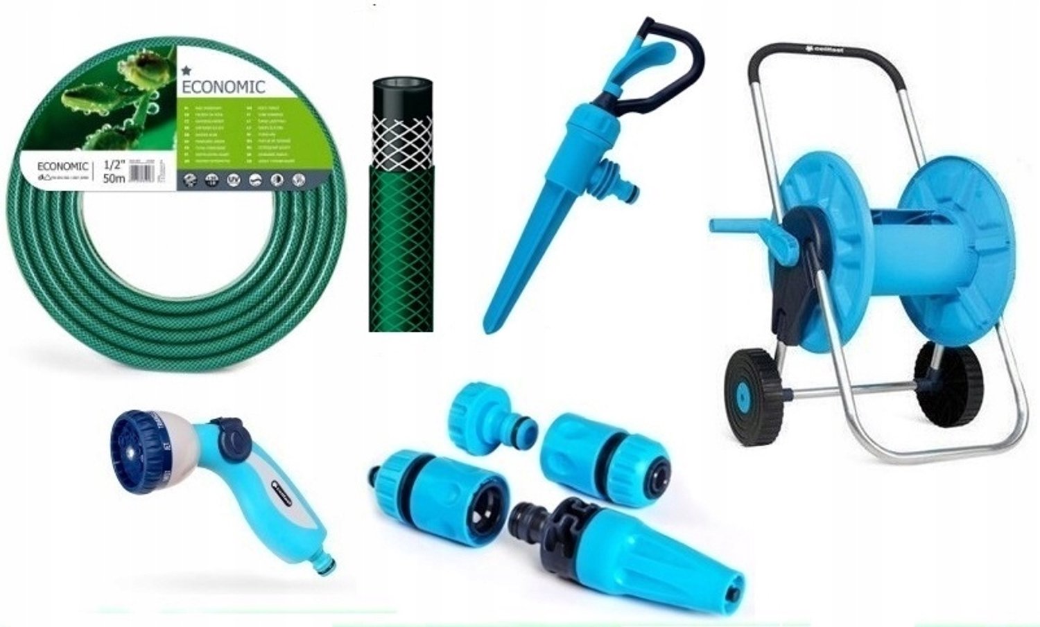 Cellfast Tuinslang Set Economic 1/2" 50m met Kar en Koppelingen