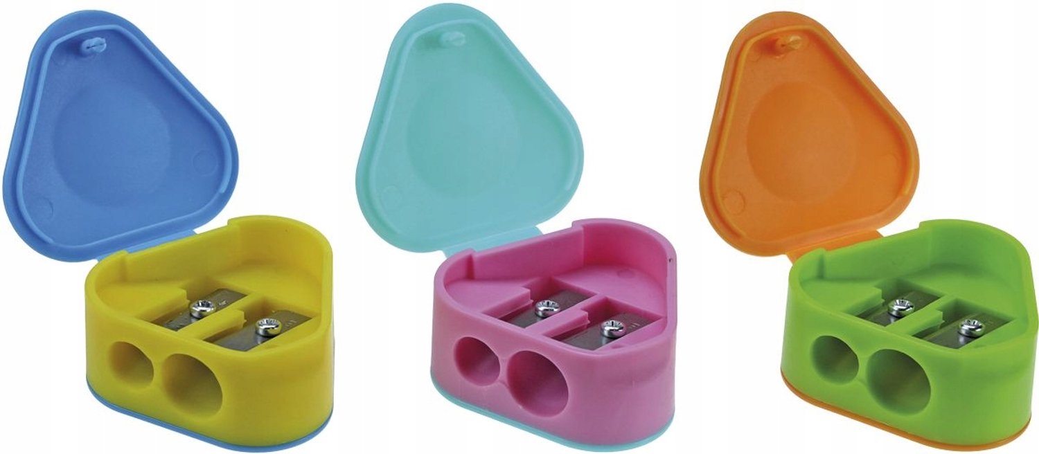 Dubbele Potloodslijper met Opvangbakje - Fun&Joy - Willekeurige Kleur