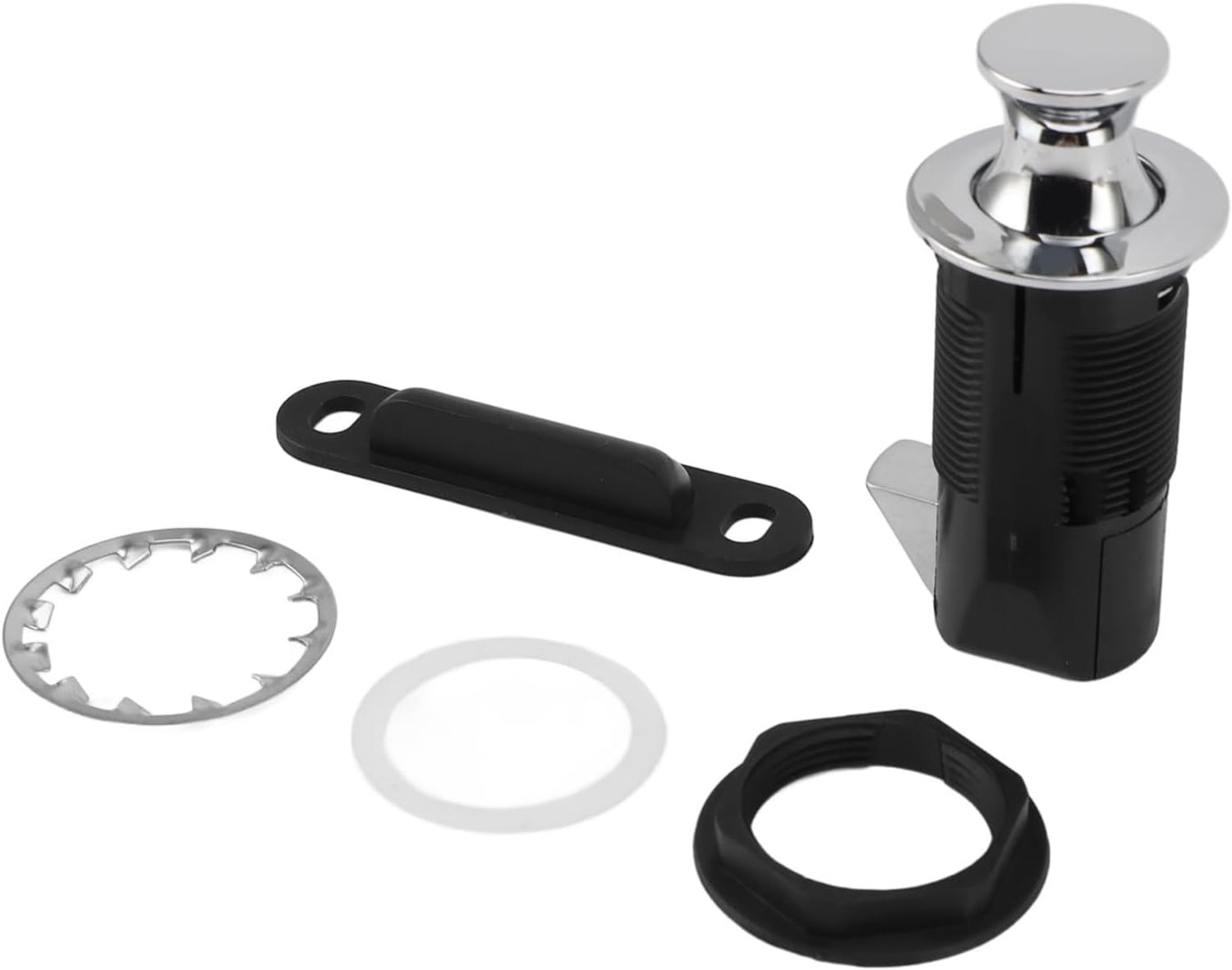 Cabinet Lock Push-to-Open - Rond Ingebouwd - Zinklegering en ABS - Veilig voor Kinderen en Huisdieren - Homevero