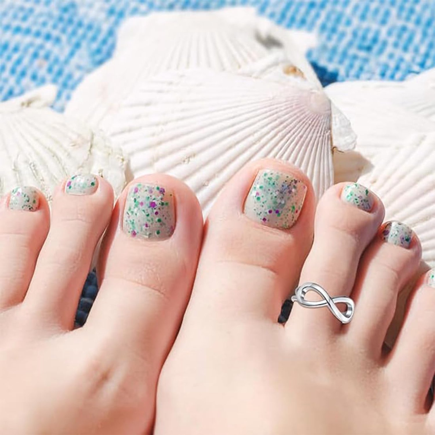 Teenslippers voor vrouwen - open verstelbare band - 12 stuks - zilver en brons - Luxento