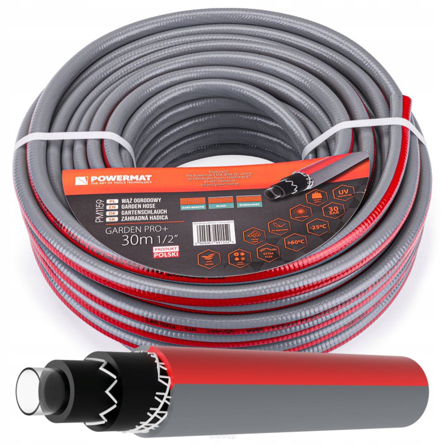 Tuinslang 6-laags 1/2" 30m 30 bar UV-bestendig NTS