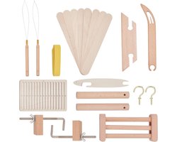 FREEBLOSS Loom Set Hand Weaving Set with Warping Peg, Clamp Warping Clamp, Beveled Inkle Weaving Spool for Weaving Lovers Crafts