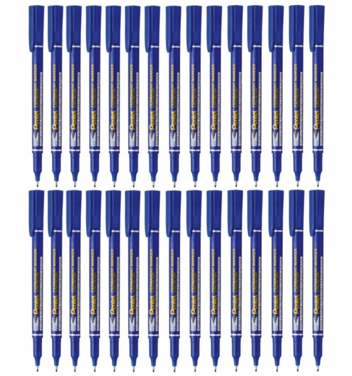 Pentel NF450 Permanente Markers Blauw - Set van 30