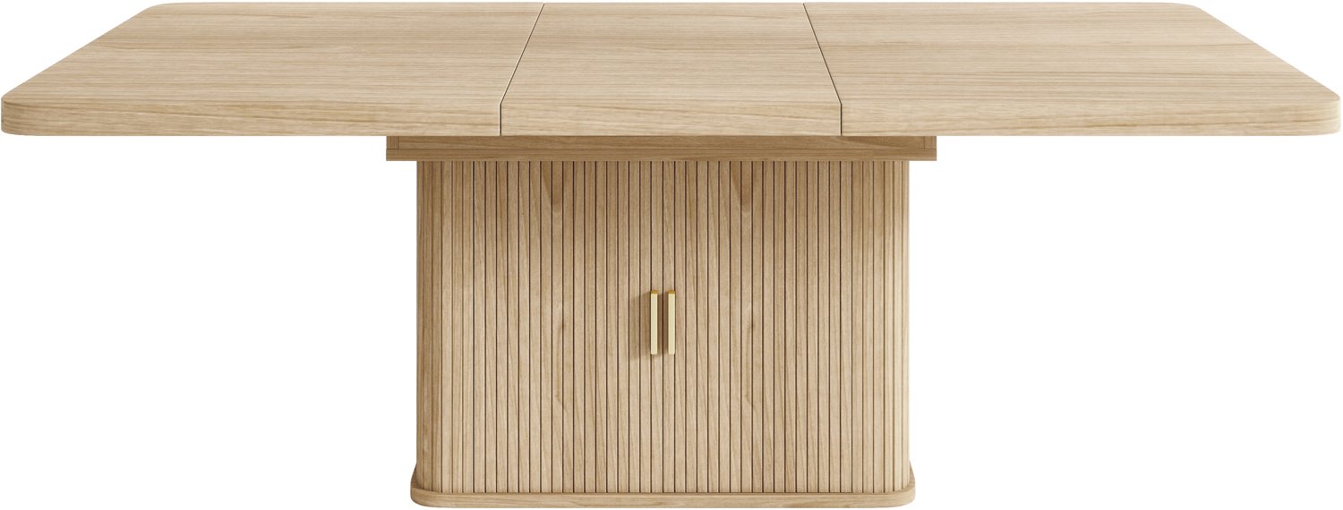 SONNENH Uitschuifbare eettafel met kastvoet - 150–200 x 90 x 75 cm - Eikenlook