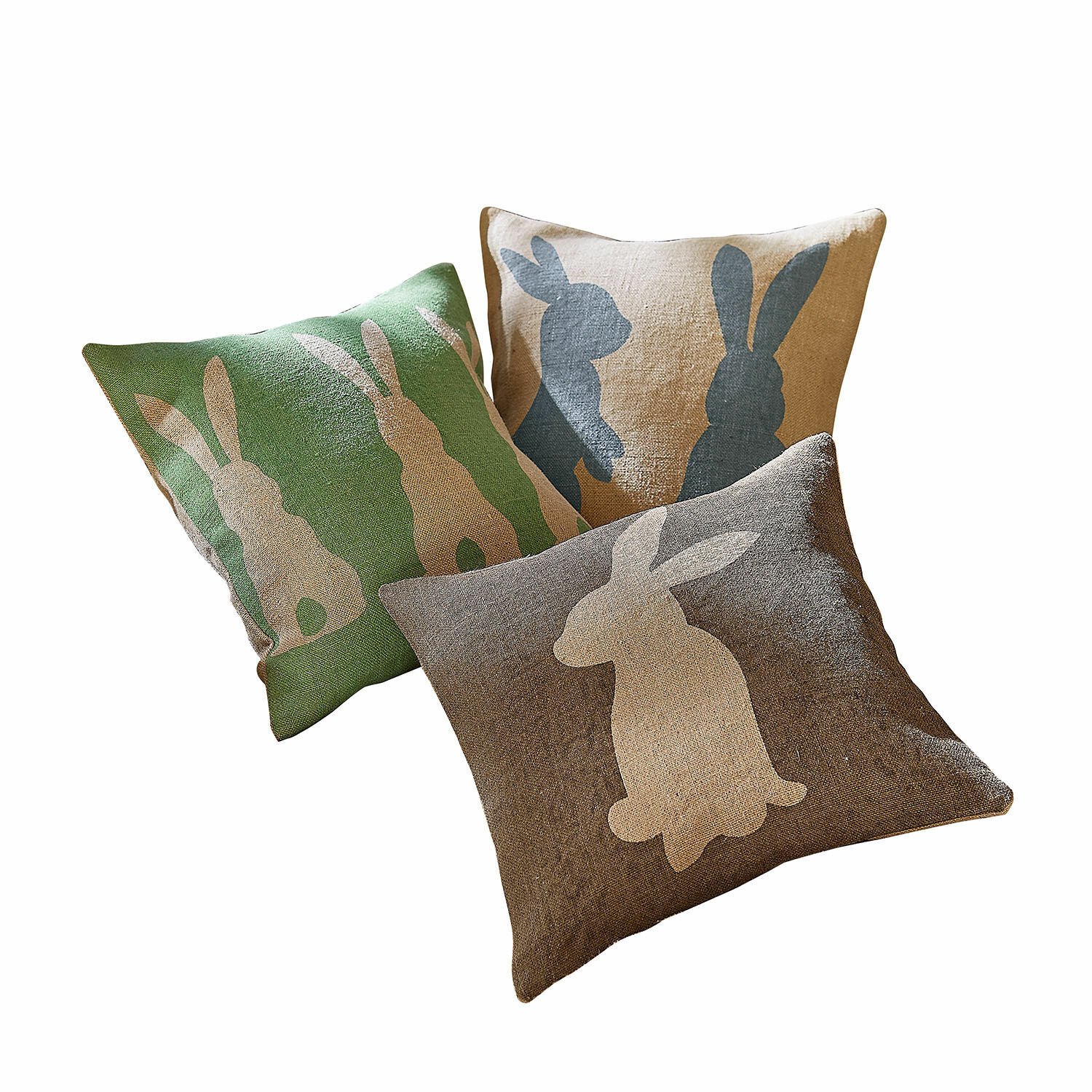Loberon Kussenhoes set van 3 Namirah bruin/groen