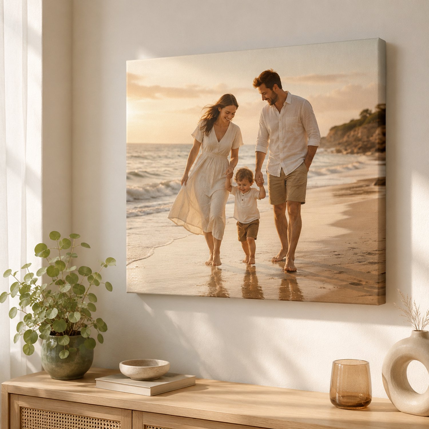Printen.eu Foto op canvas 50 x 70 cm staand - Eigen foto - Canvas schilderij met houten frame - Gepersonaliseerd Multicolor