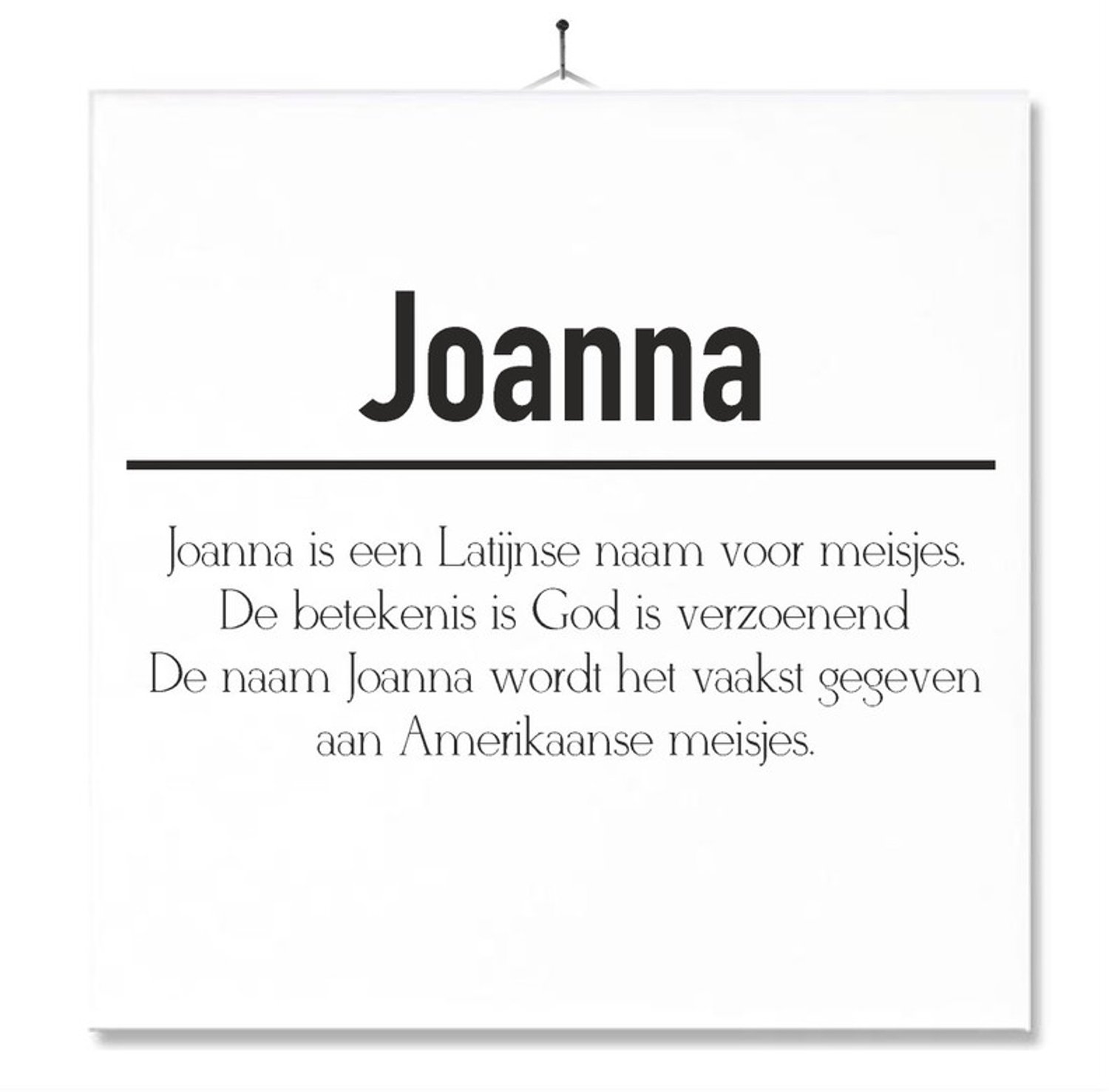MC Living Tegel Met Opdruk | Betekenis | Kado | Cadeau | Met Naam - Joanna Multi-Color