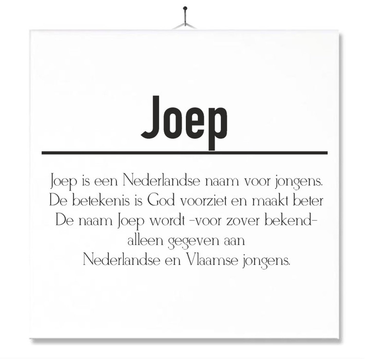 MC Living Tegel Met Opdruk | Betekenis | Kado | Cadeau | Met Naam - Joep Multi-Color