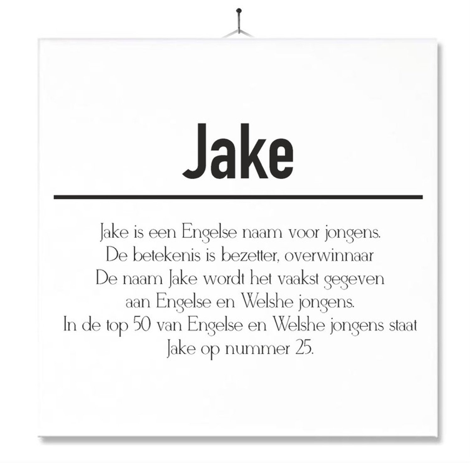 MC Living Tegel Met Opdruk | Betekenis | Kado | Cadeau | Met Naam - Jake Multi-Color