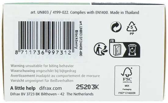 Difrax Fopspeen - Natural - 20+ maanden - Siliconen - Blackberry - 1 stuk van Difrax — afbeelding 2