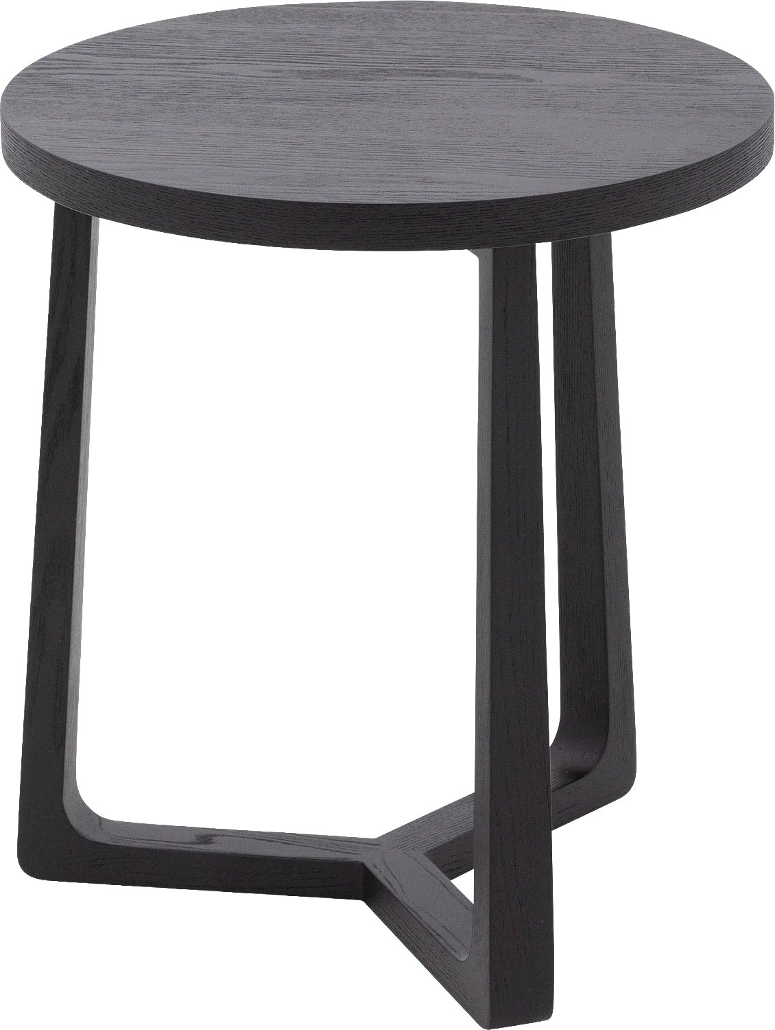 Goossens Salontafel Luciano - 50 x 55 x 50 - Essenhout - zwart - rond essen fineer zwart gelakt
