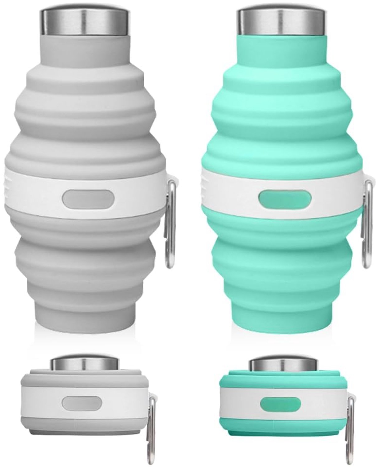Set van 2 Opvouwbare Waterflessen van 500 ml van Silicone