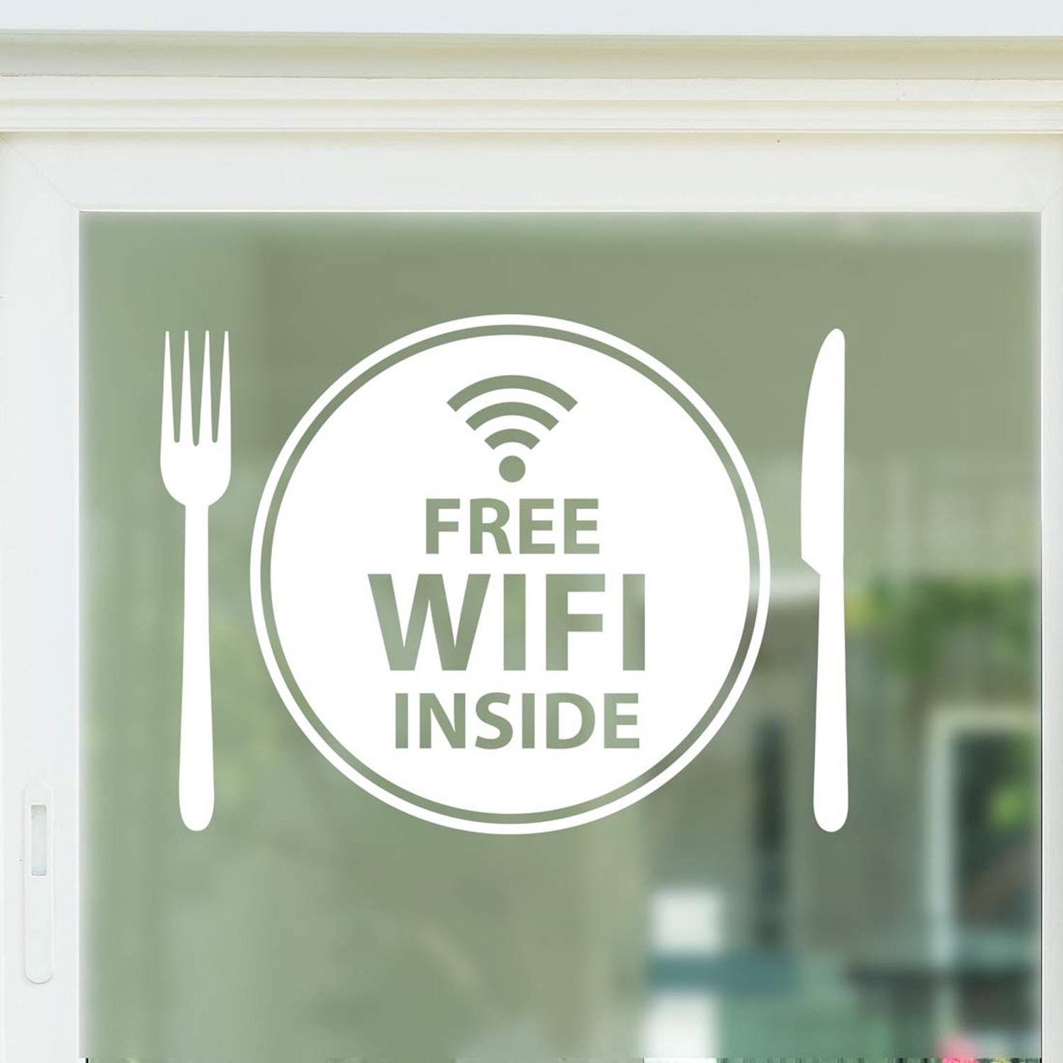 Gratis WIFI Binnen Bord - Vinyl Sticker voor Raam