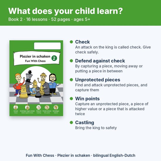 Fun With Chess 2 – Chess Book for Kids Aged 5+ – Learn Chess, Follow-up to Book 1 – Workbook