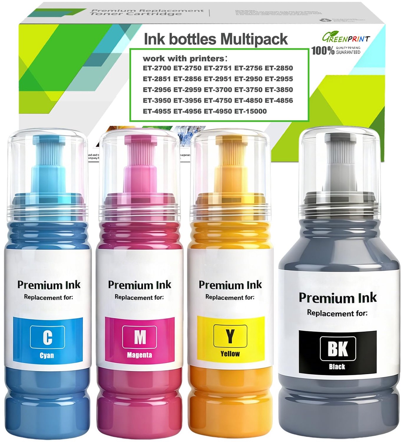 Compatibel Inktflesjes EPT102 Meerpakket voor Diverse Printers (4 Stuks)