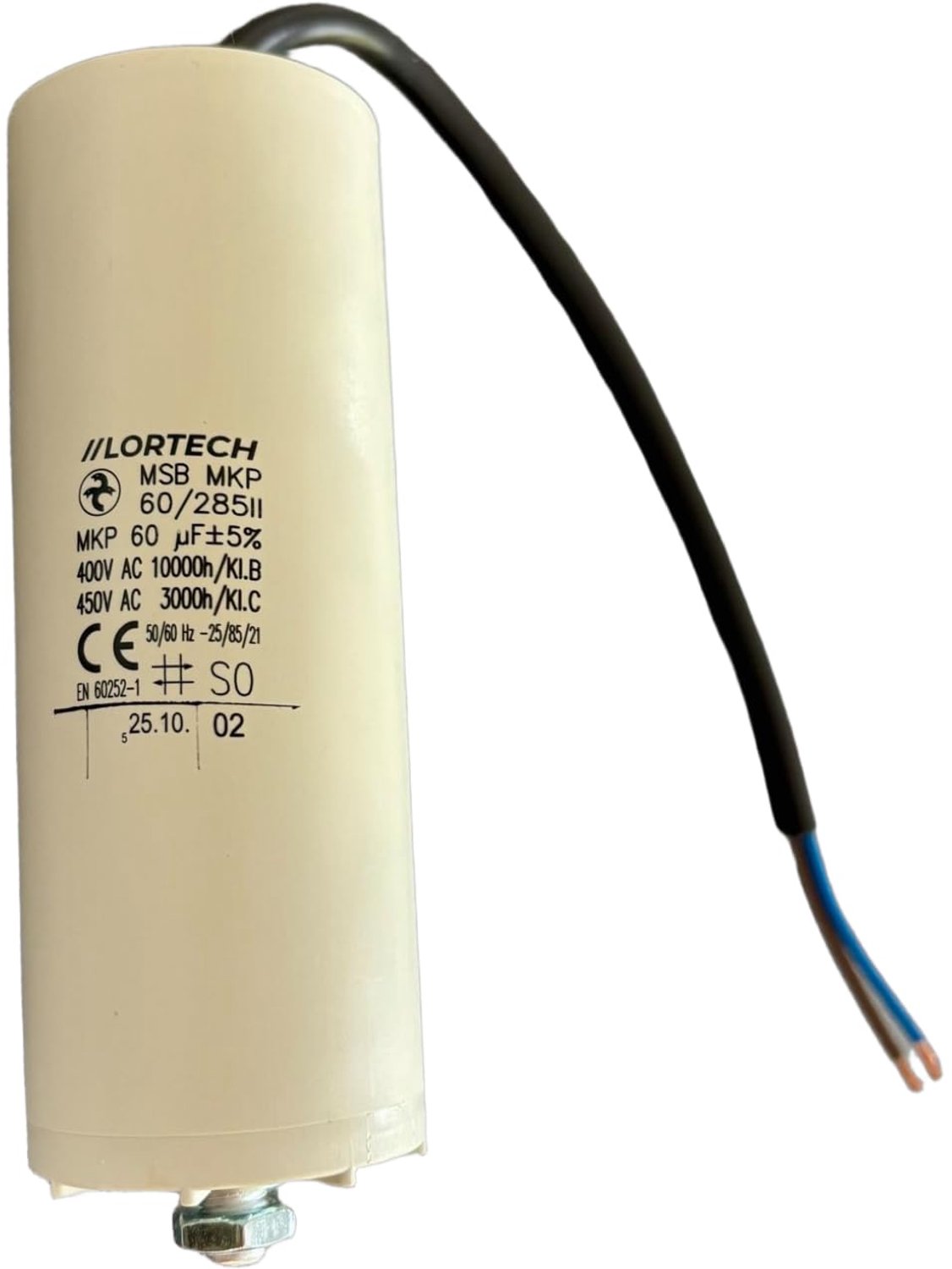Permanente Condensator 60 µF 450 V met Kabel