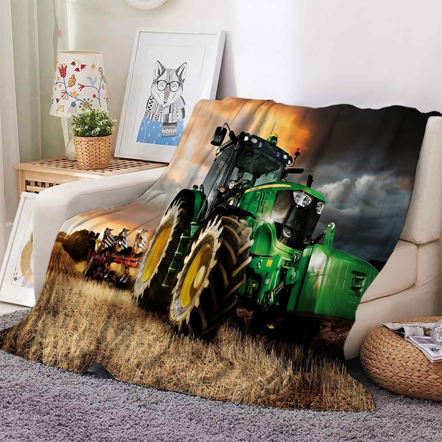 Tractor Cuddly Dekentje 150 x 200 cm voor Volwassenen en Tieners