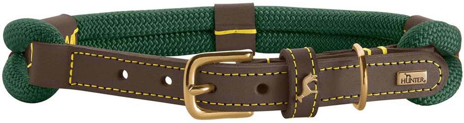 Hondenhalsband van soepel touw - Donkergroen/donkerbruin