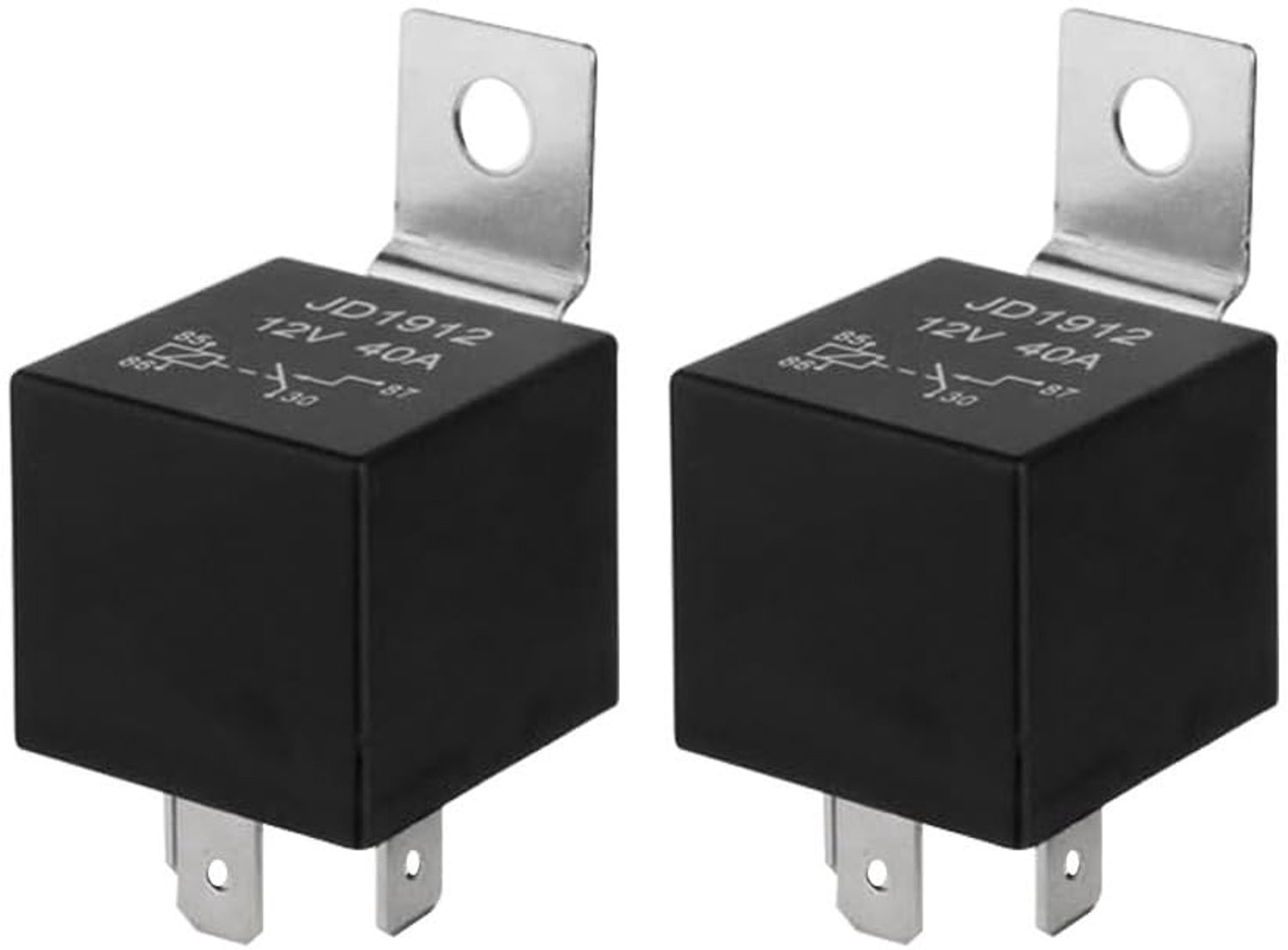 Set van 2 4-Pins Auto Relais met Bevestigingsbeugel