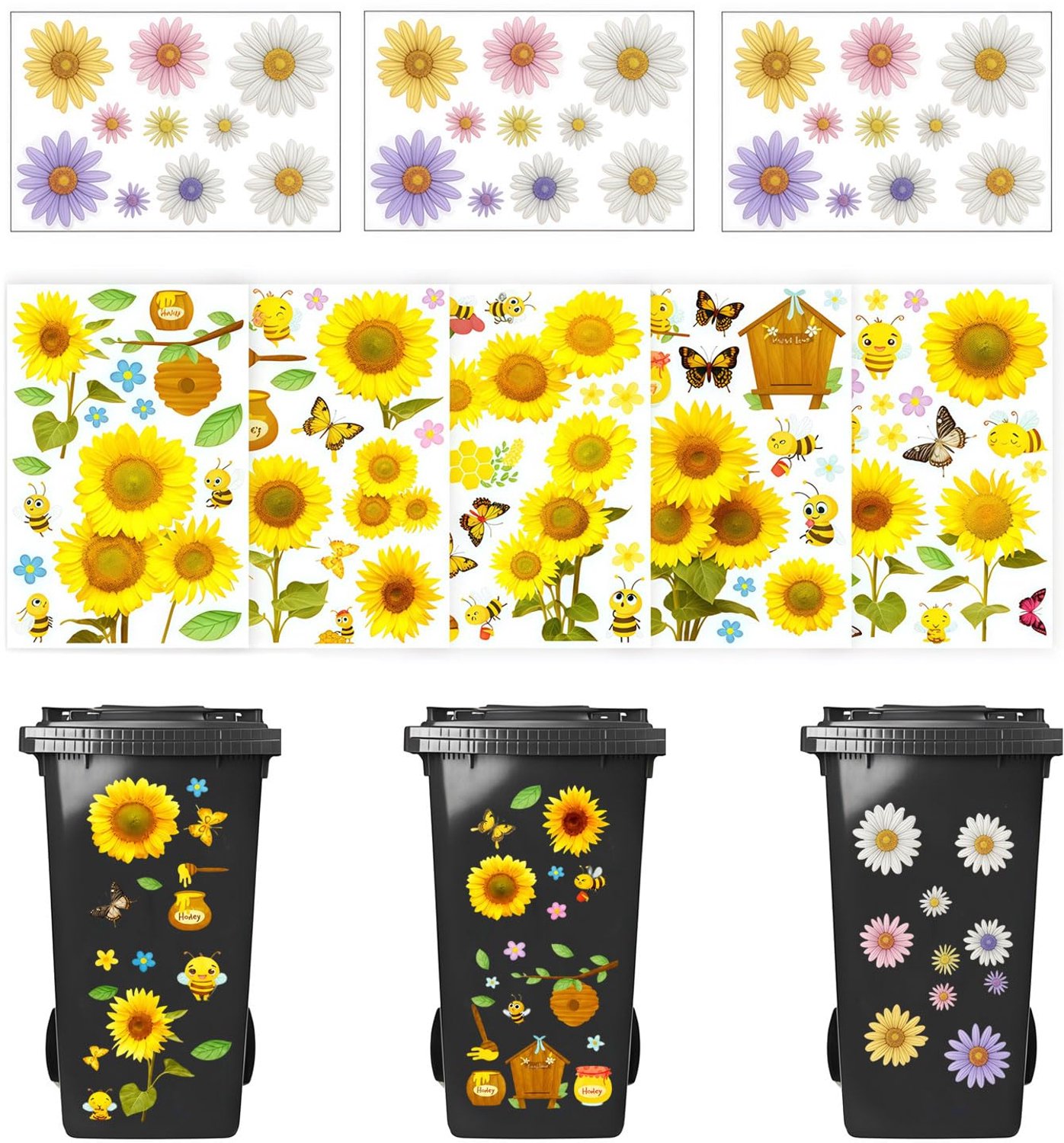 Decoratieve Stickers voor Vuilnisbakken Set van 8
