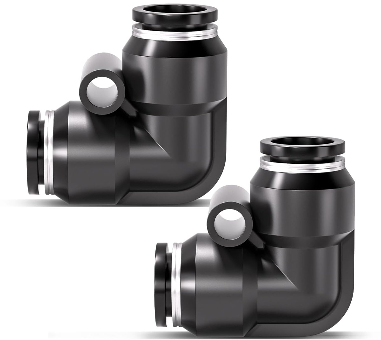 Set van 20 Zwarte Push Elbow Pneumatische Aansluitingen