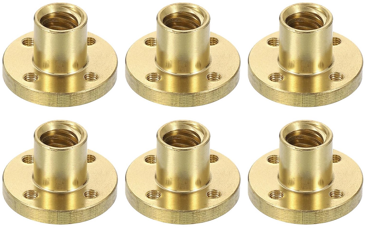 Messing Moeren voor Schroefdraad 6 Stuks