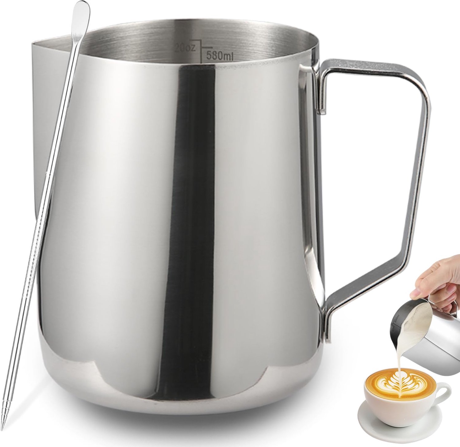 Melkopschuimer met Latte Art Pen en 600 ml Capaciteit