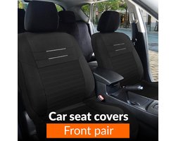 Auto zitbekleding voor voorstoelen - Universele pasvorm - Zwart