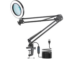 Vergrootglas met Licht en Stand - Jubor 10X 8X LED Loupe Lamp voor Hobby en Werk
