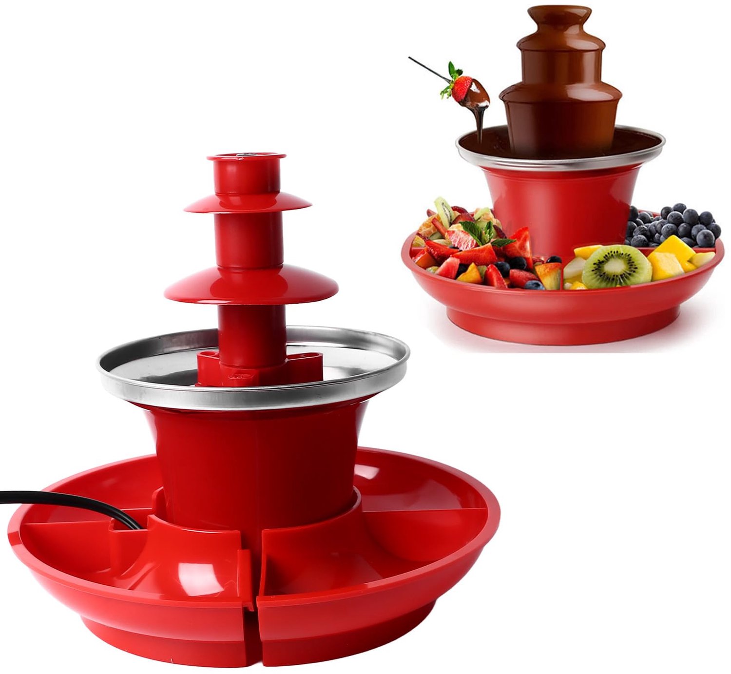 3-Tier Chocoladefontein met Tray voor Feesten