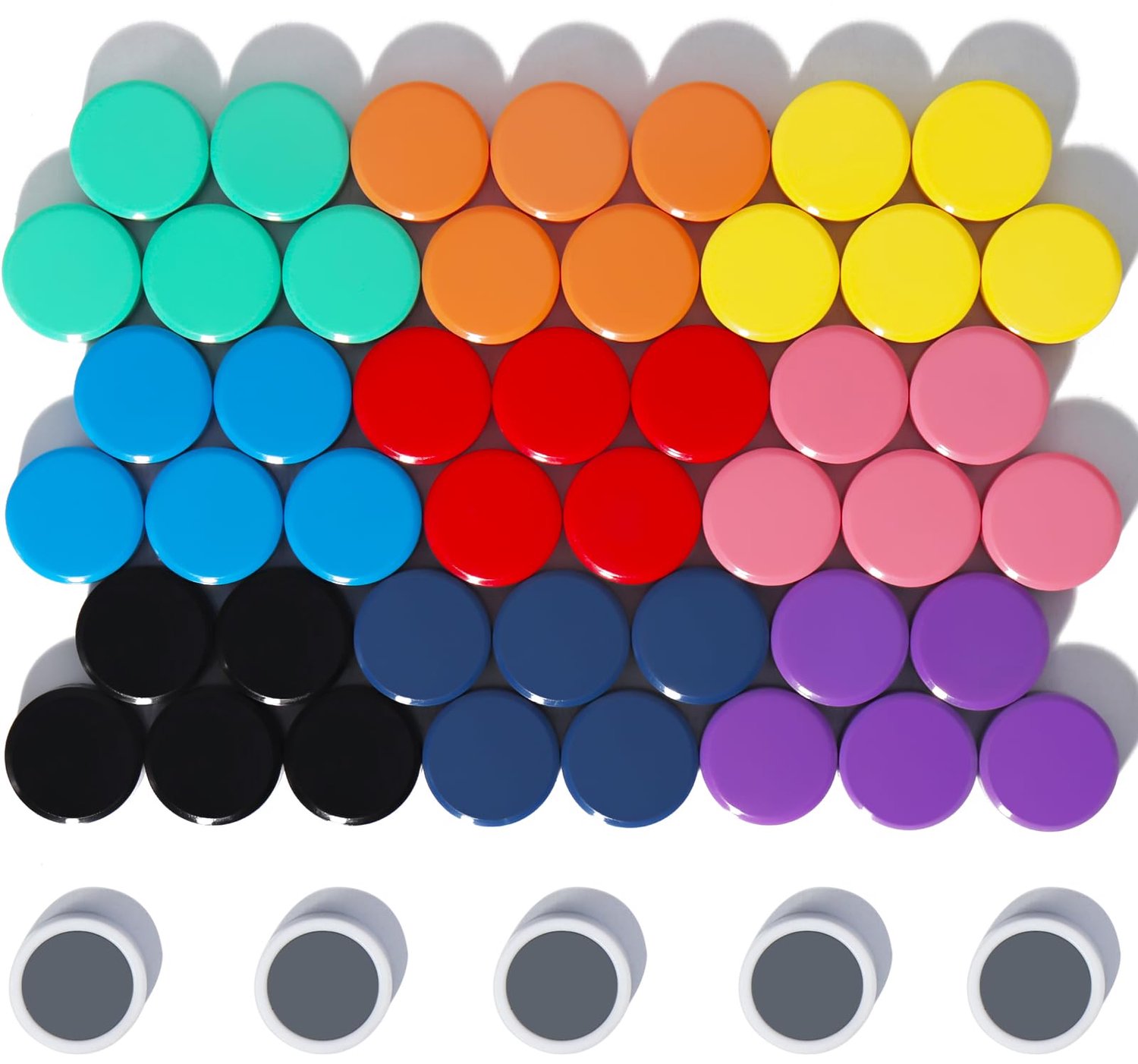 Set van 50 Sterke Fridge Magnets in 10 Kleuren voor School en Kantoor