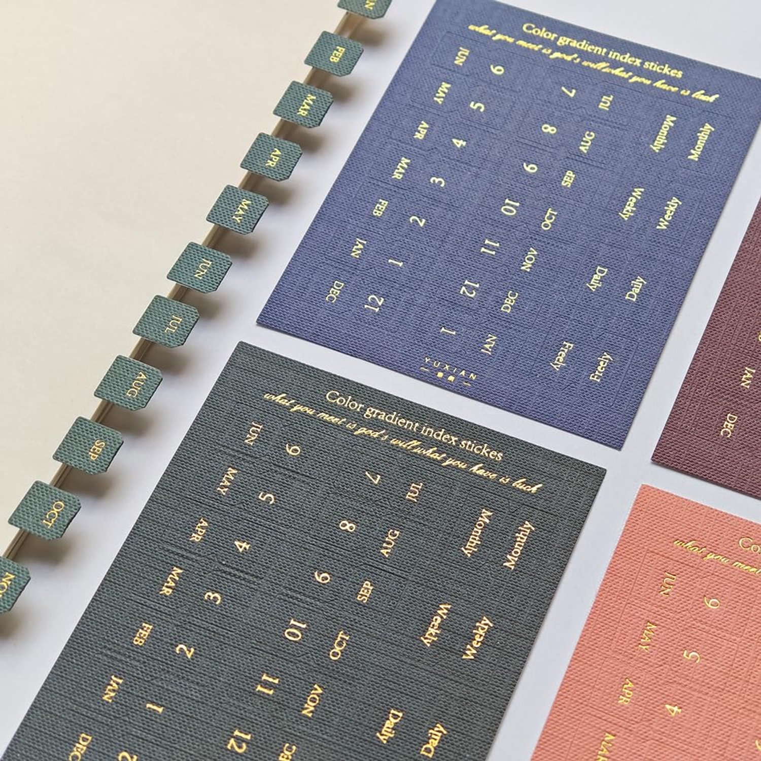 Indextabbladen 10 Vellen - Zelfklevende Maandelijkse Scheidingstabbladen - Kleurrijke Labels - Planner Organisatie - Eenvoudig te Gebruiken - Voorgesneden en Aantrekkelijk Ontwerp