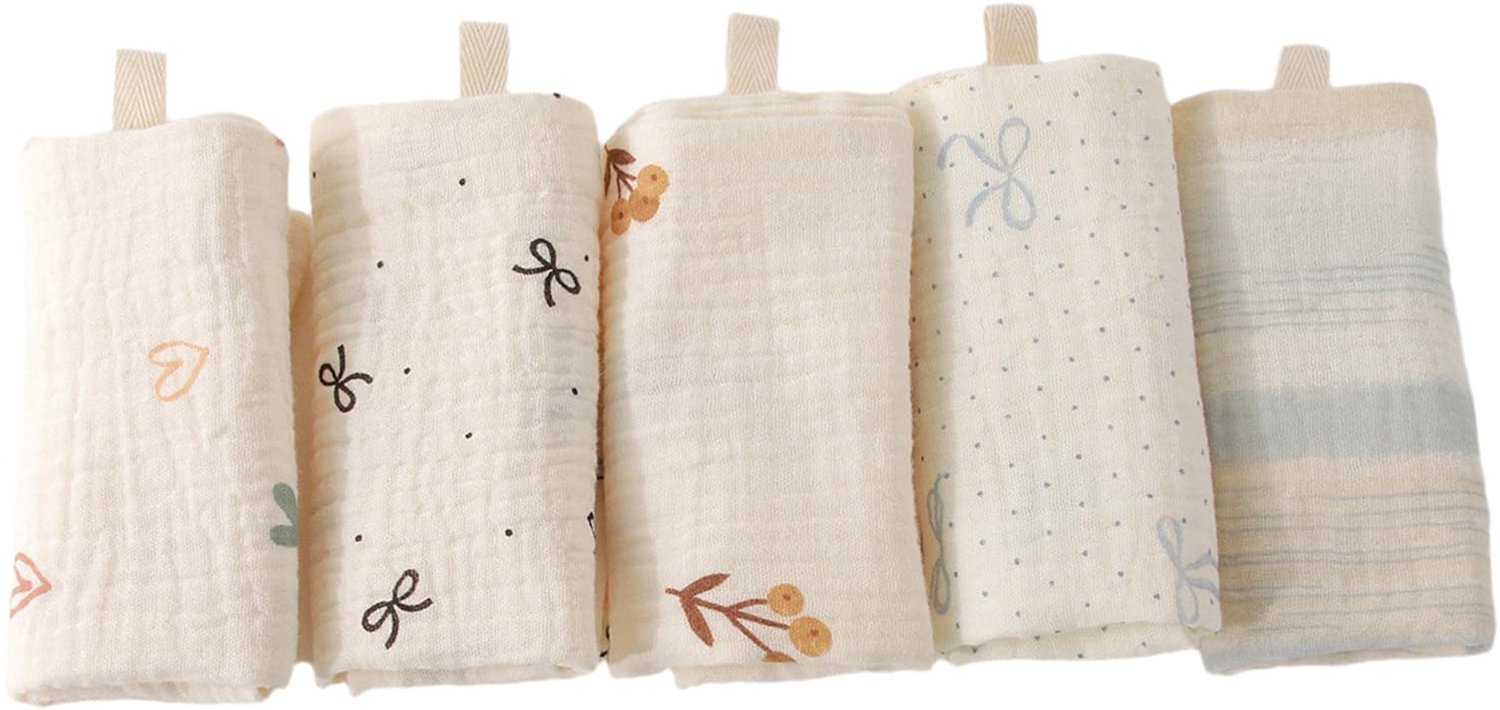 Set van 5 Herbruikbare Babydoekjes van 100% Katoen