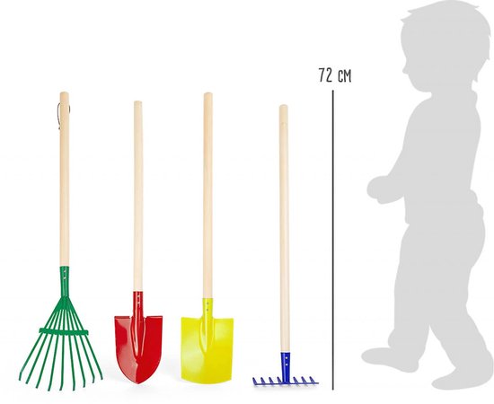 Tuingereedschap Set voor Kinderen met Schep, Hark en Spade — afbeelding 2