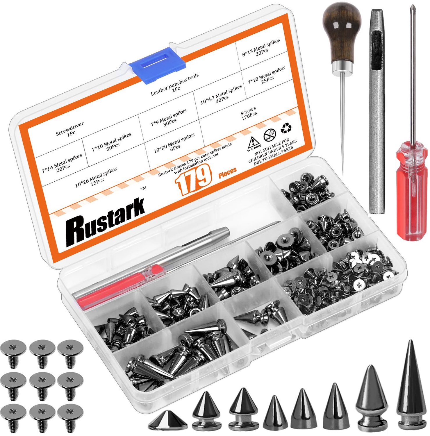 179-delige Rivet Set voor Punk Kledingaccessoires