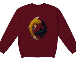 Koi Vis Sweater – Yin Yang Koi Vis Illustratie – Unisex Sweater voor Dames & Heren – Origineel Cadeau