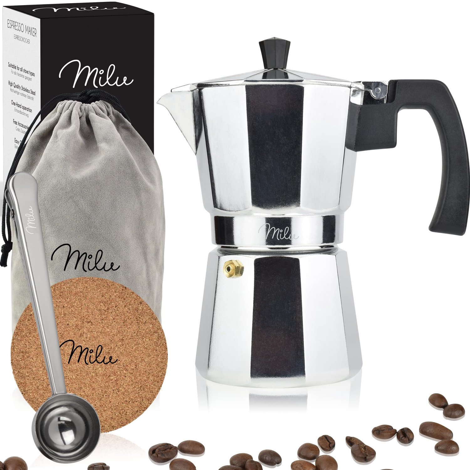 Aluminium Espresso Maker voor 2 Tassen