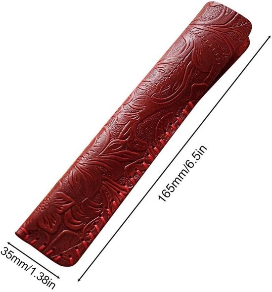 Pen Sleeve - Lederen Vintage Pouch - Potlood Case - Voor 1 Pen - Hoogwaardig Reliëfproces - Uniek Ontwerp - Pennenhoes — afbeelding 3