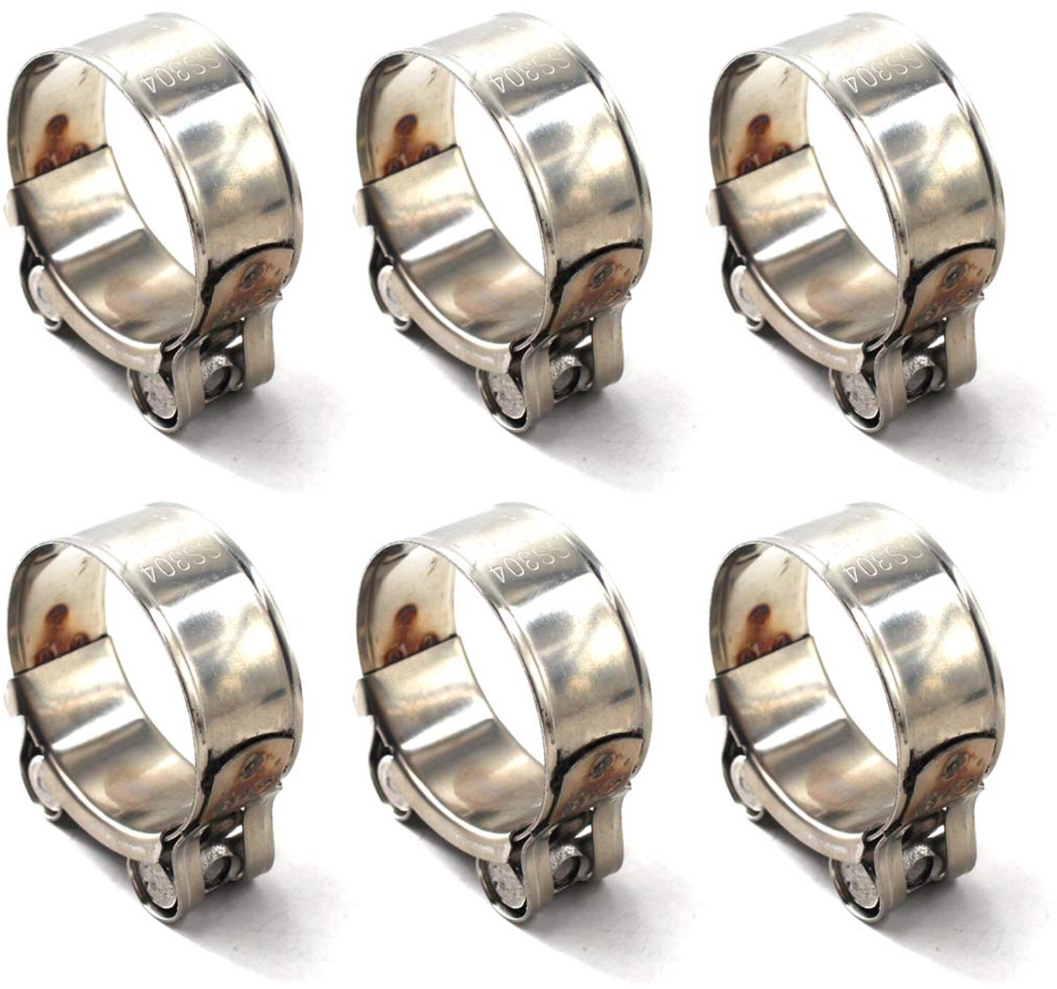 Set van 6 RVS Slangklemmen (17-19 mm) voor Bevestiging