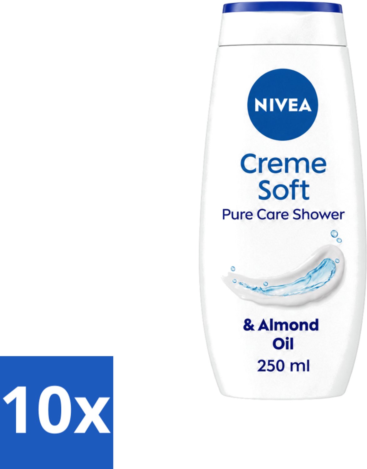 10 x Nivea - Douchecrème - Rich Moisture Soft - 250 ml - Voordeelverpakking - 10 stuks