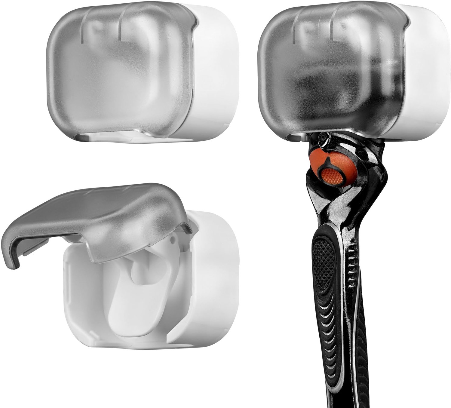 2 Stuks Razor Holder - Grijs Transparant