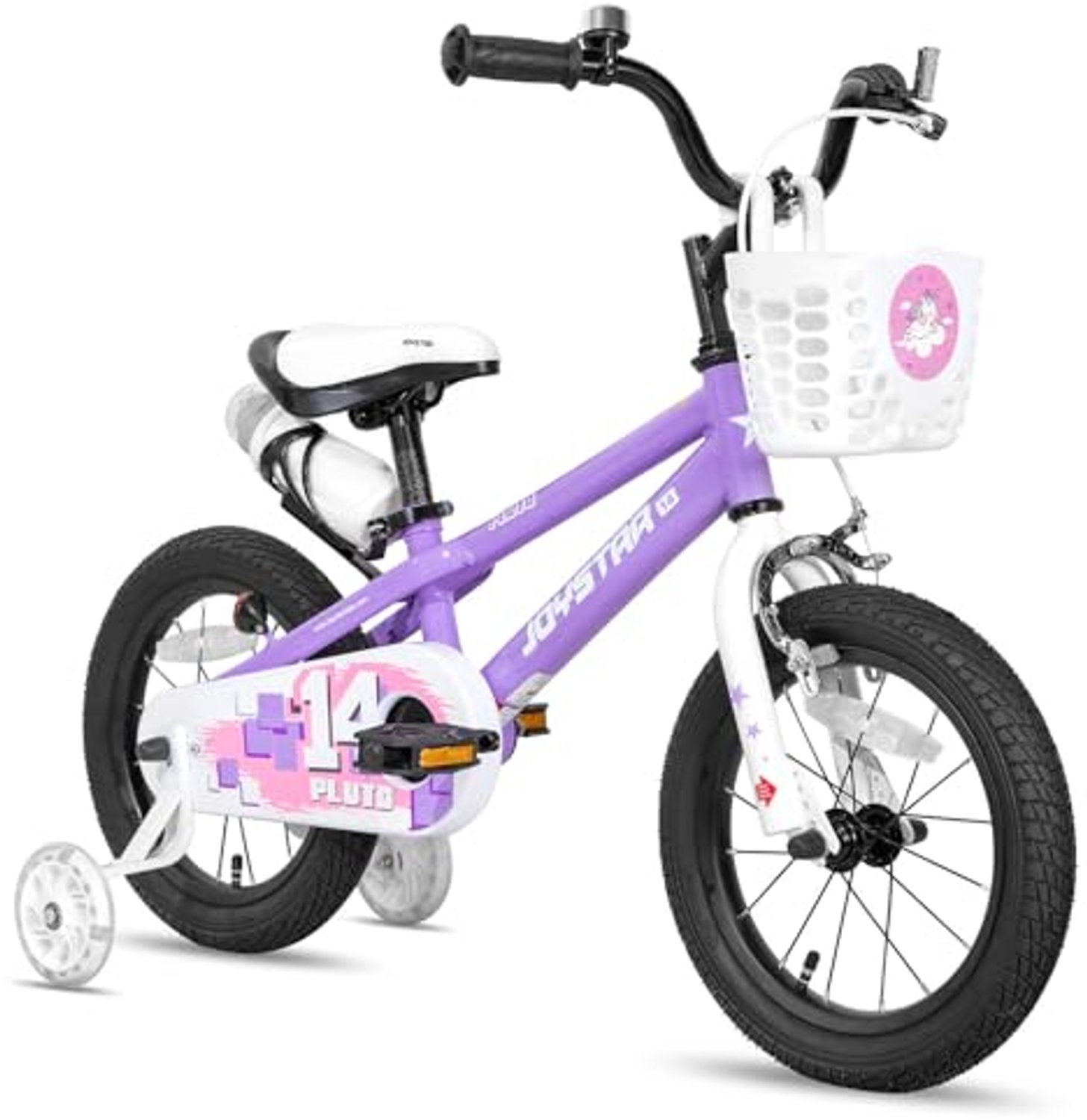 Kinderfiets 16 inch - Met stabilisatoren en mand - Paars