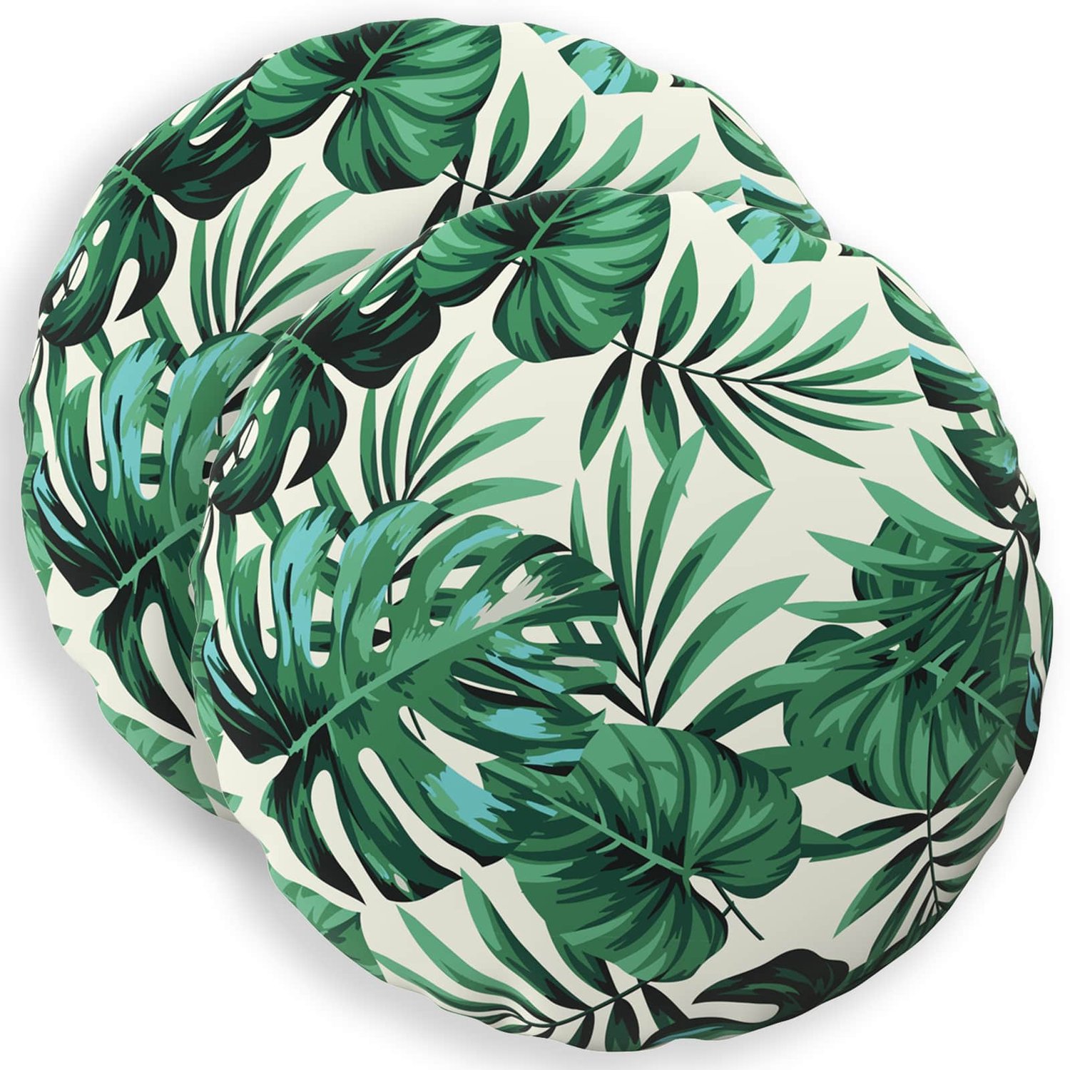vidaXL Dekenkussen - 2 - st - HEERLEN - Bladpatroon - Diam. - 30 - cm - Polyester