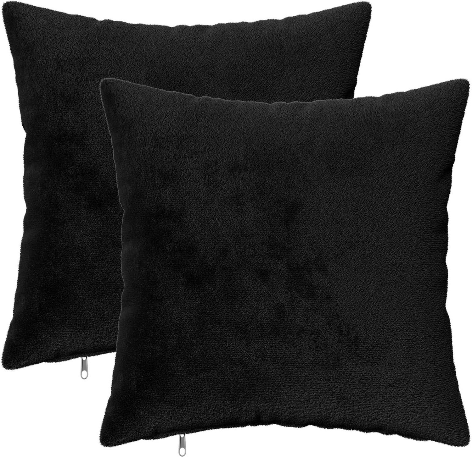 vidaXL Dekenkussen - 2 - st - HEERLEN - Zwart - 50 - x - 50 - cm - Flanel