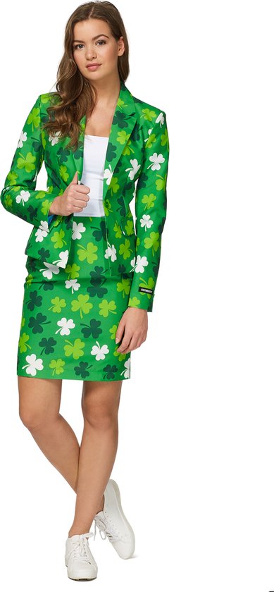Suitmeister St Patrick s Day Clovers Dames Pak met Rok St. Pat s Groen Maat XL bol