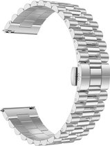 Stalen Smartwatch bandje - Geschikt voor  Huawei Watch GT 3 46mm Presidential stalen band - zilver - Samsung Galaxy Watch  Presidential stalen band zilver - 46mm - Strap-it Horloge