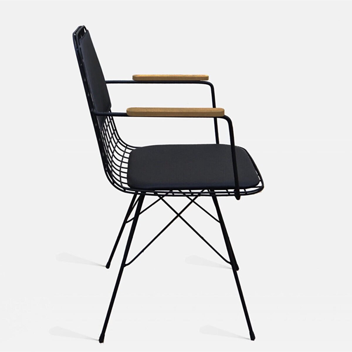 Musson Wire Chair - eetkamerstoel - zwart - 82x45x56 - designstoel - luxe draad stoel - Wire Chair - Luxe draadstoel